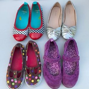 4 pairs girls shoes sz2: LLBean Aldo Chooze Crazy8